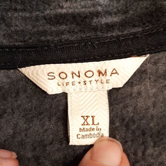 Sonoma Black and Gray Fleece Jacket - Picture 3 of 6